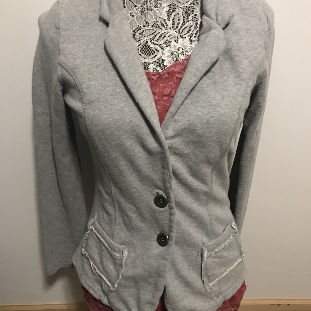 Maurices Gray blazer with coral cami